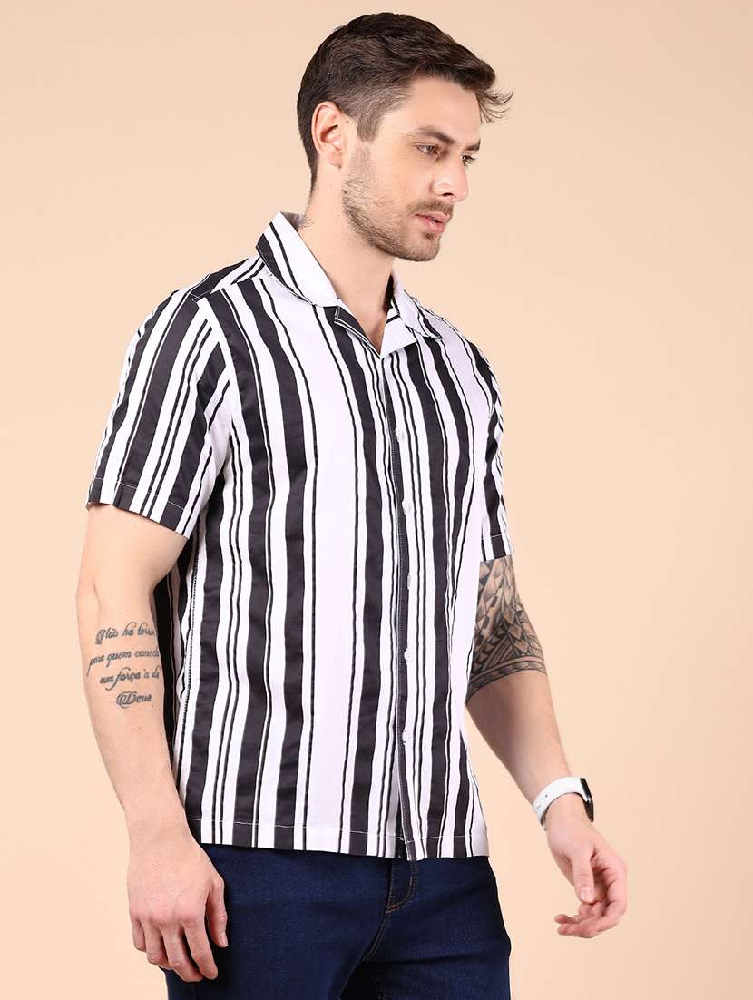 men striped short sleeve regular fit casual shirt - 21873663 -  Standard Image - 1