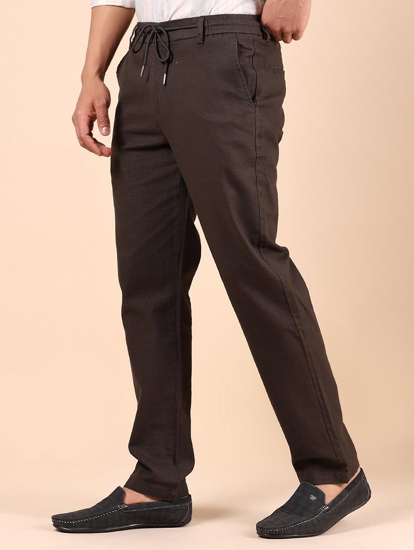 men solid mid rise straight fit chinos - 21873671 - Standard Image - 1