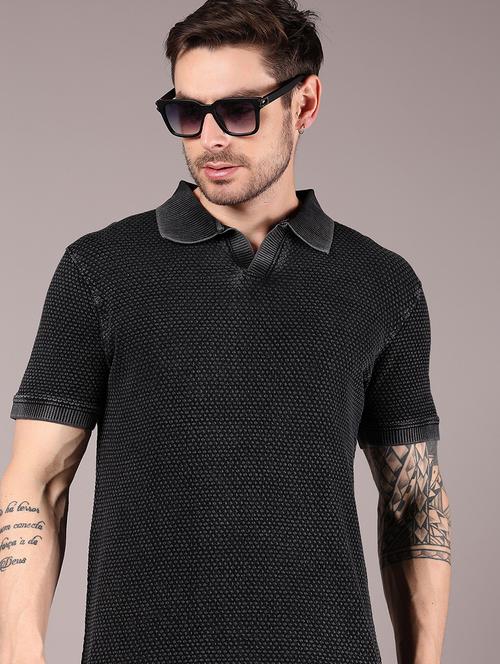 men self design short sleeve regular fit polo t-shirt - 21873681 - Standard Image - 0
