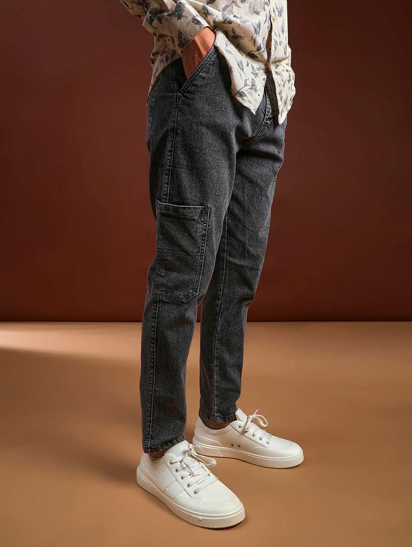 men washed mid rise regular fit cargo - 21873687 -  Standard Image - 1