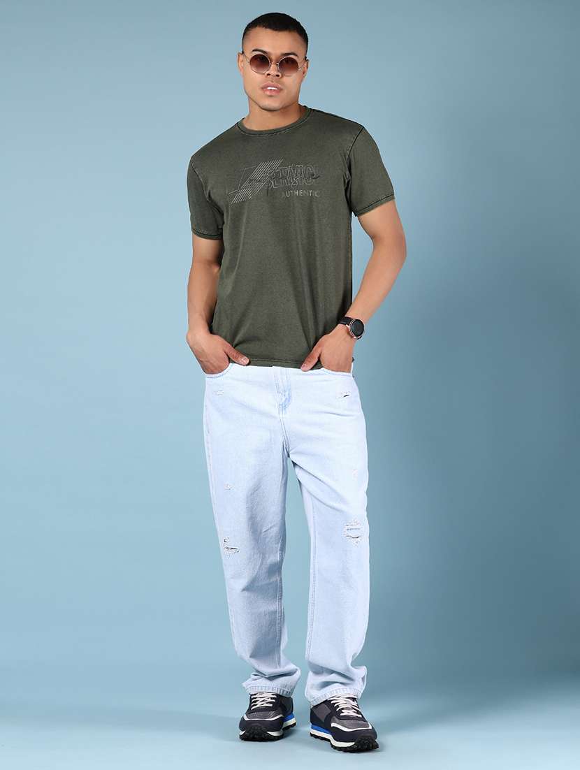 men chest print round neck regular fit t-shirt - 21873691 - Standard Image - 4