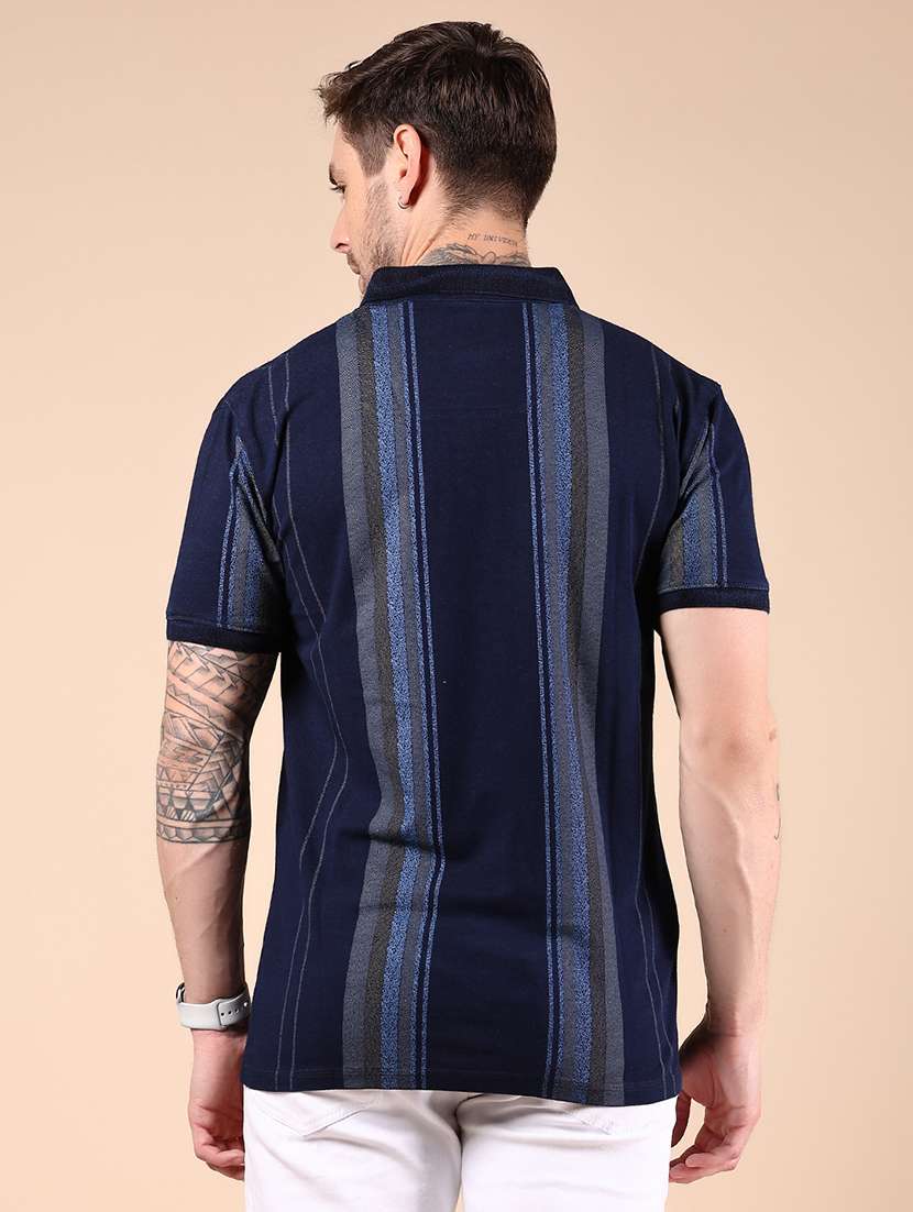 men striped short sleeve regular fit polo t-shirt - 21873700 -  Standard Image - 1