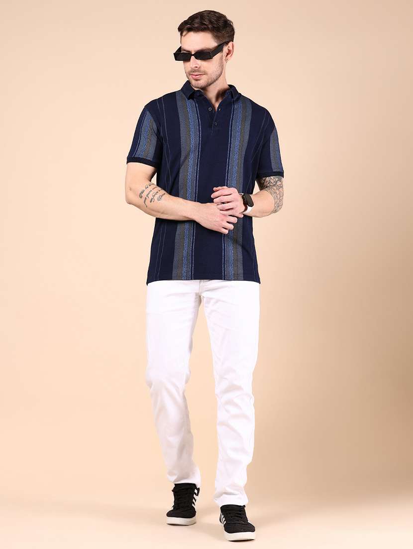 men striped short sleeve regular fit polo t-shirt - 21873700 -  Standard Image - 4