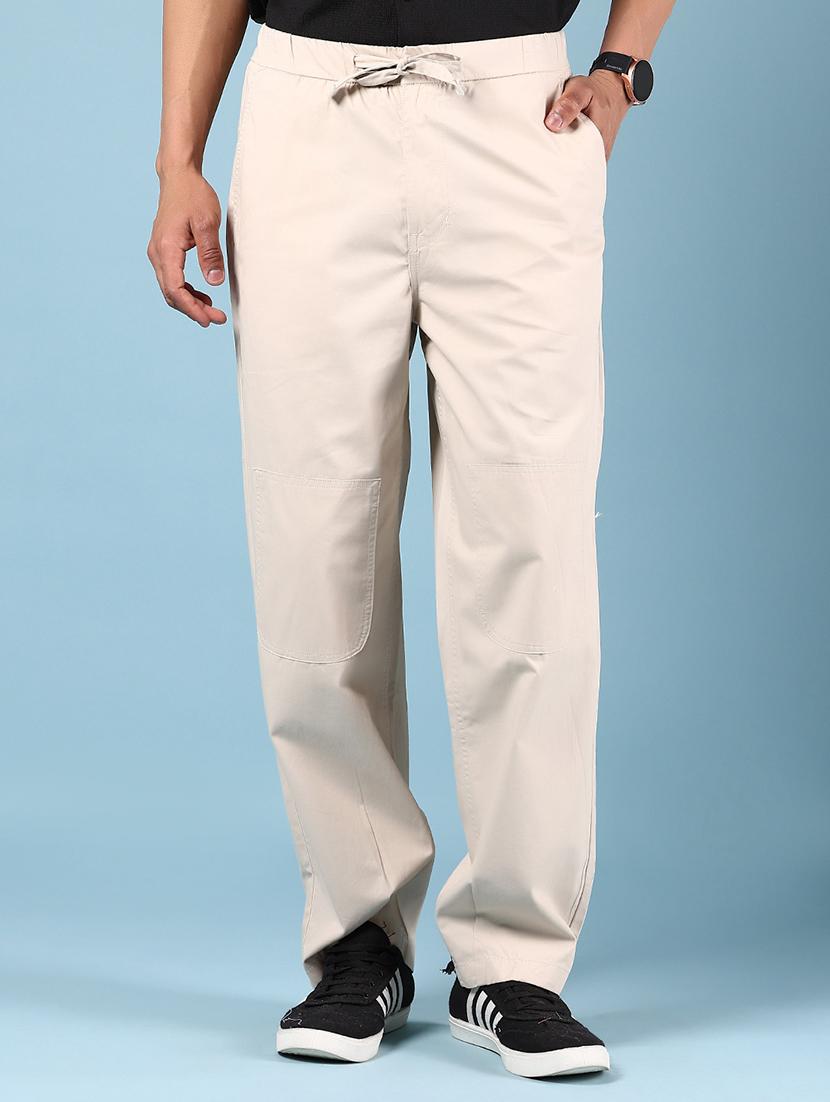 men solid mid rise full length chinos trouser - 21873719 -  Zoom Image - 0
