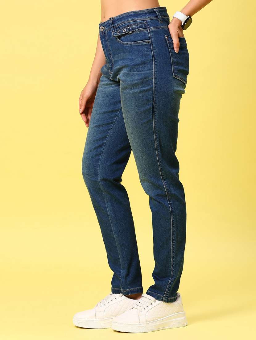 women solid high rise slim fit jean - 21873720 -  Standard Image - 1