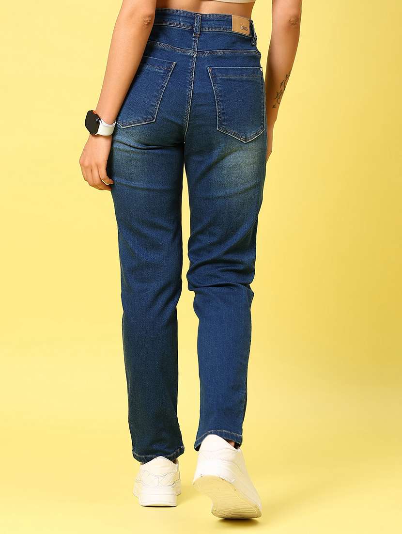 women solid high rise slim fit jean - 21873720 -  Standard Image - 4