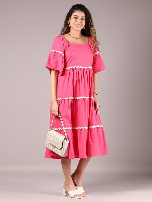women lace detailed square neck tiered dress - 21873729 - Standard Image - 0