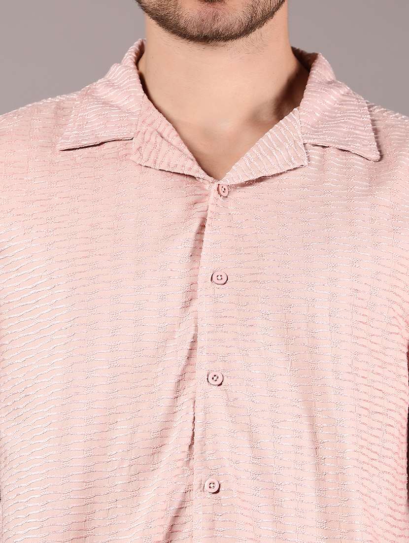 men self design cuban collar loose fit casual shirt - 21873737 -  Standard Image - 4