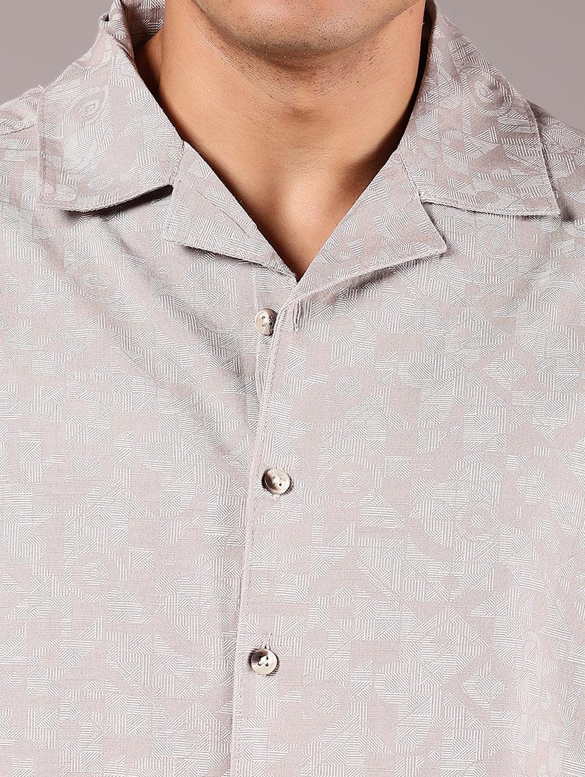 men textured cuban collaerd short sleeve shirt - 21873765 - Standard Image - 4