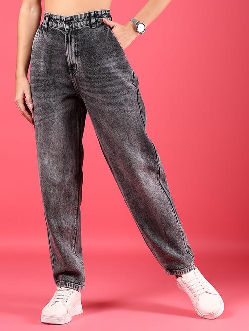 women solid high rise mom fit jean - 21873768 -  Standard Image - 0
