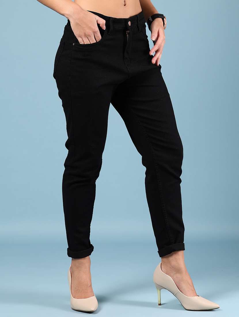 women black solid mid rise ankle length jeans - 21873779 -  Standard Image - 1