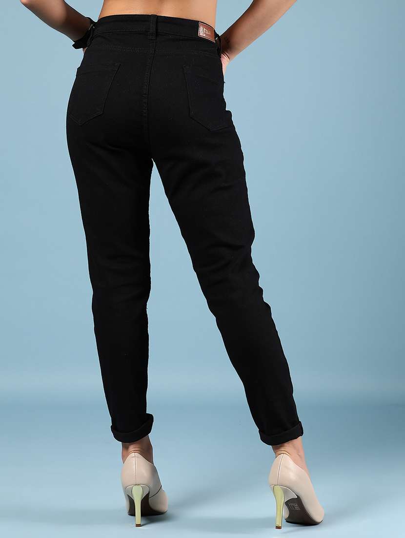 women black solid mid rise ankle length jeans - 21873779 -  Standard Image - 4