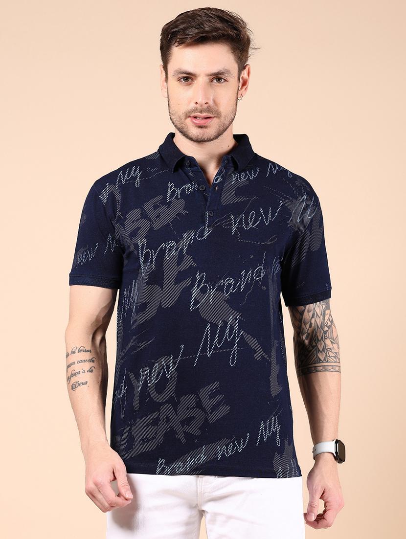 men printed short sleeve regular fit polo t-shirt - 21873810 -  Standard Image - 1