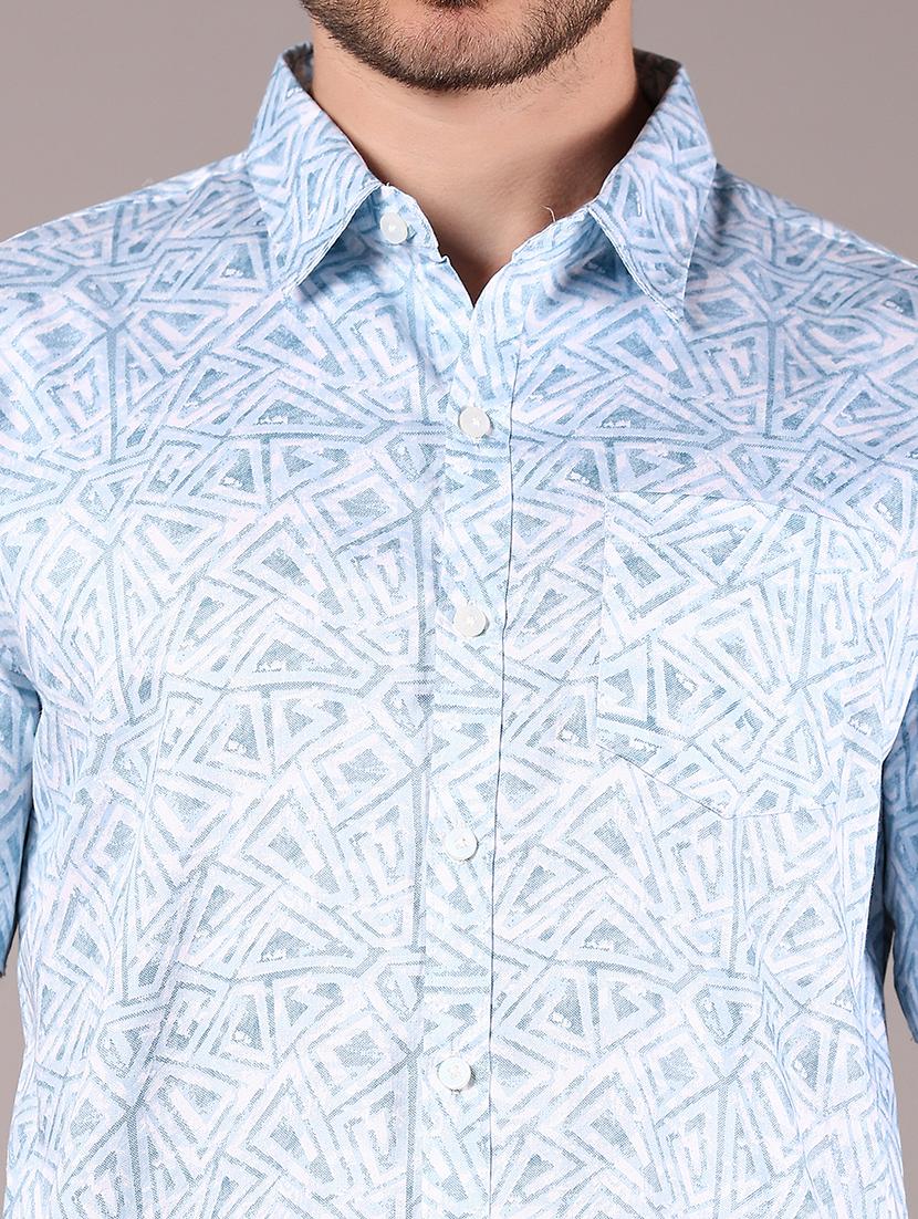 men printed collaerd short sleeve shirt - 21873824 - Standard Image - 4