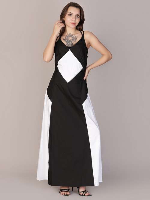 women color block halter neck a-line dress - 21873827 -  Standard Image - 0