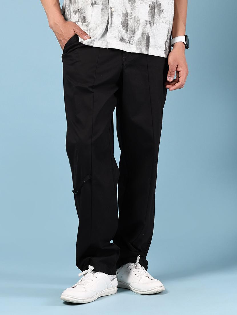 men solid mid rise pleated chinos - 21873831 - Standard Image - 1