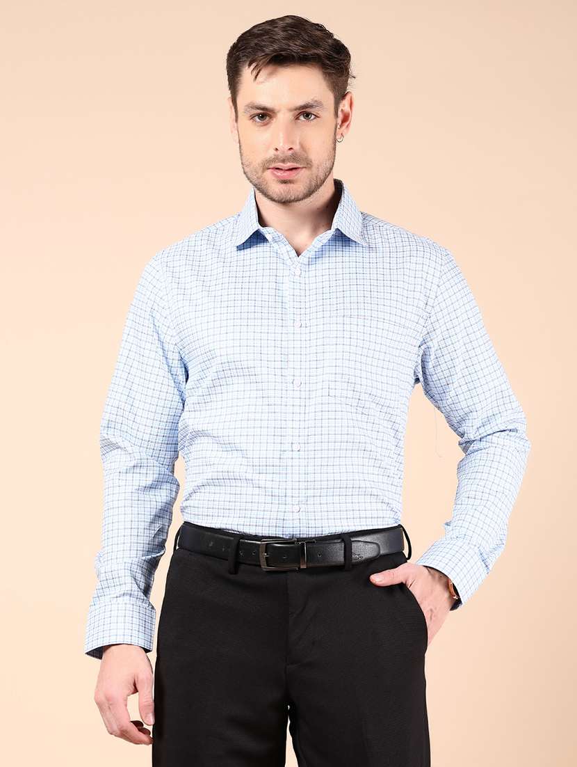 men checkered long sleeve formal shirt - 21873838 -  Standard Image - 1