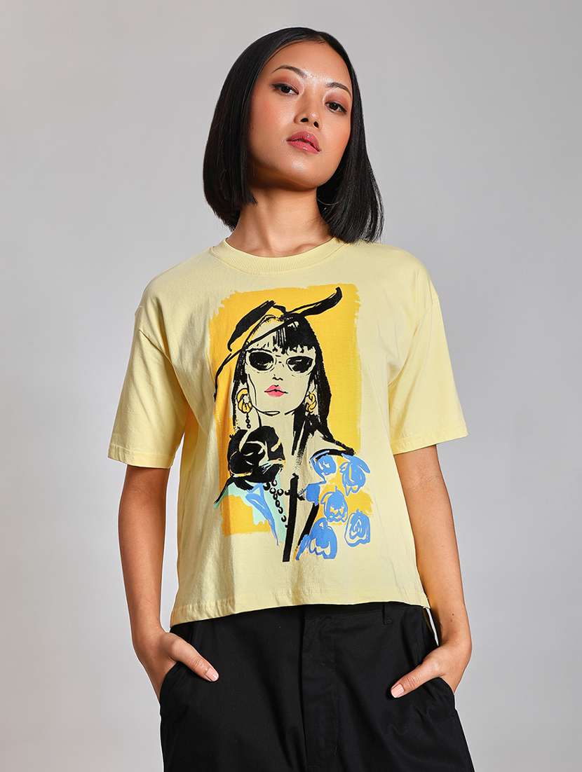 women printed short sleeve oversized t-shirt - 21873859 -  Standard Image - 1