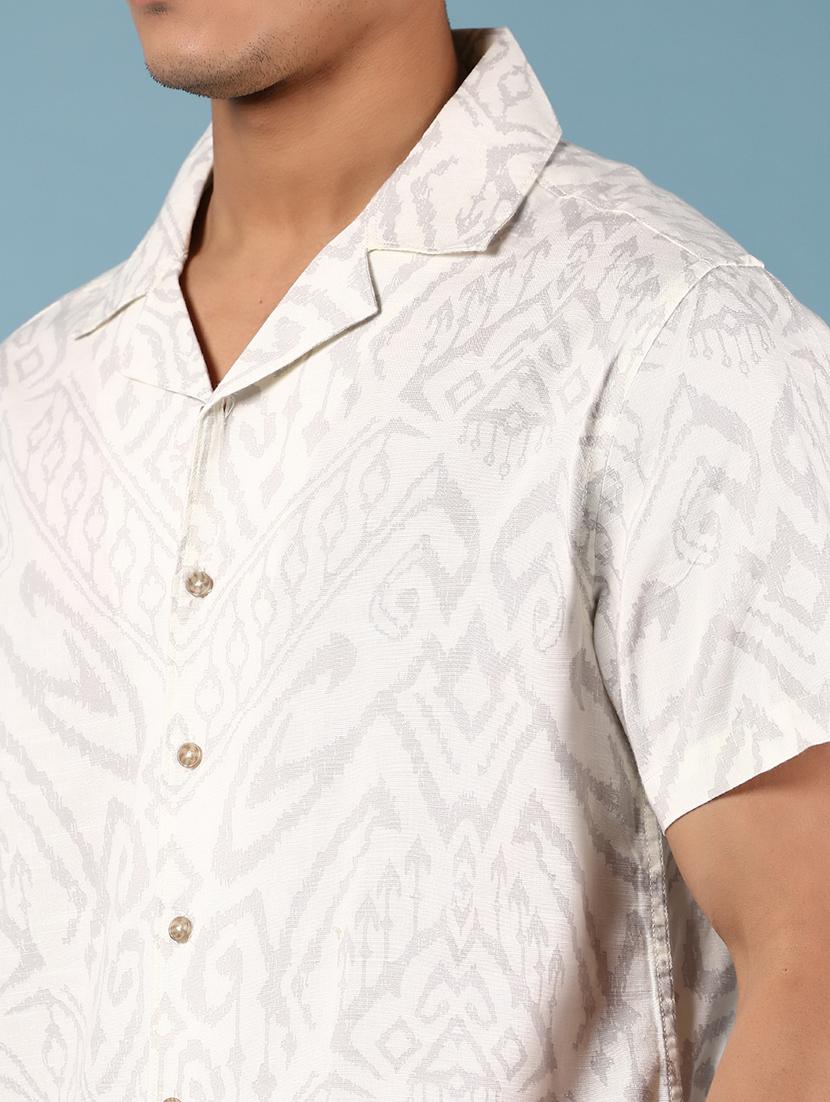 men printed short sleeve regular fit casual shirt - 21873874 - Standard Image - 4