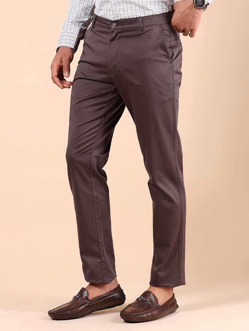 men solid md rise casual chinos  - 21873875 -  Standard Image - 1