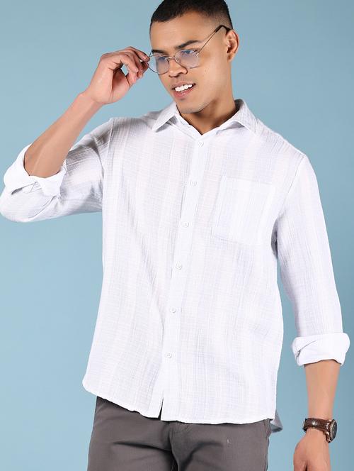 men striped long sleeve regular fit casual shirt - 21873894 -  Standard Image - 0