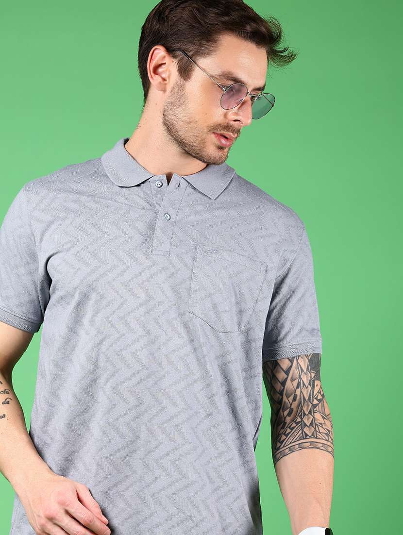 men printed short sleeve regular fit polo t-shirt