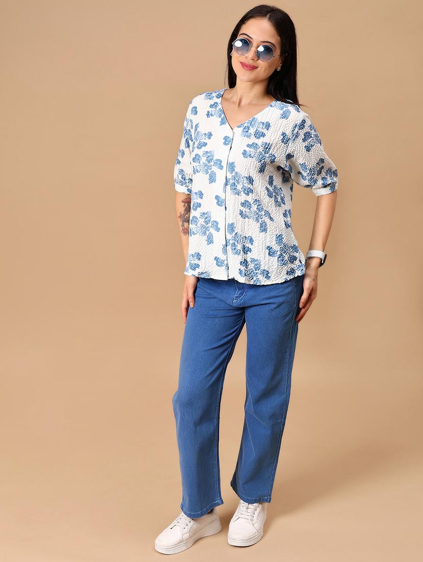 women white puff sleeve regular top - 21873934 - Standard Image - 4