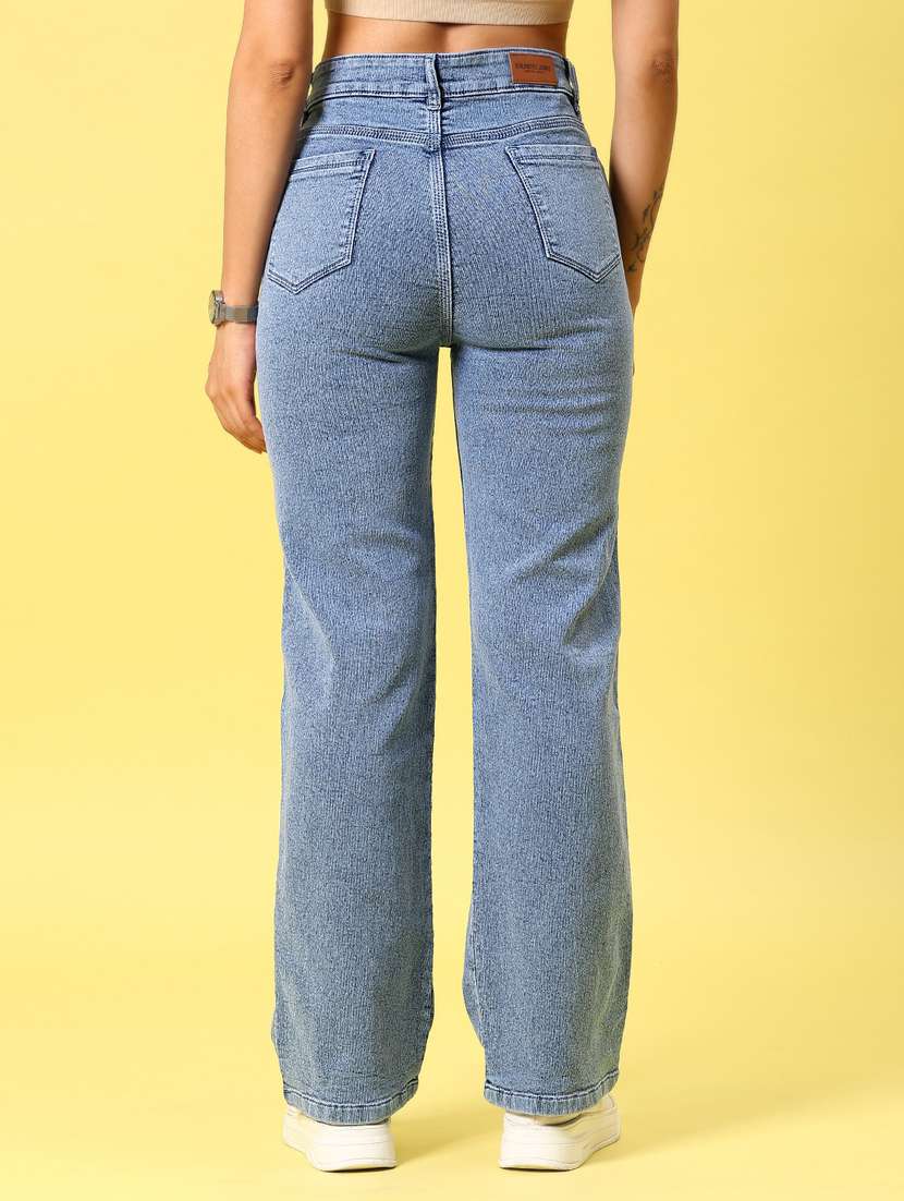 women solid high rise baggy jean - 21873938 -  Standard Image - 4
