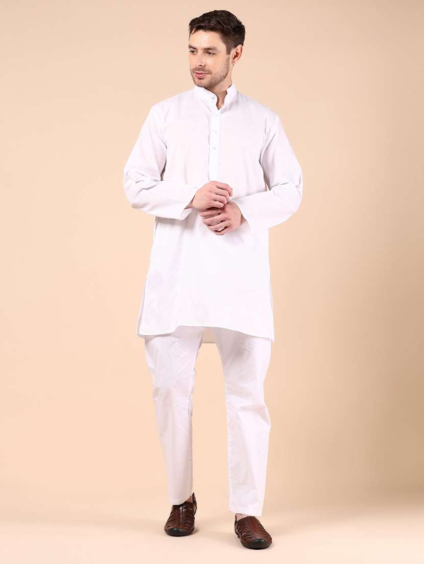 men solid long sleeve kurta and pyjama set - 21873949 -  Standard Image - 1