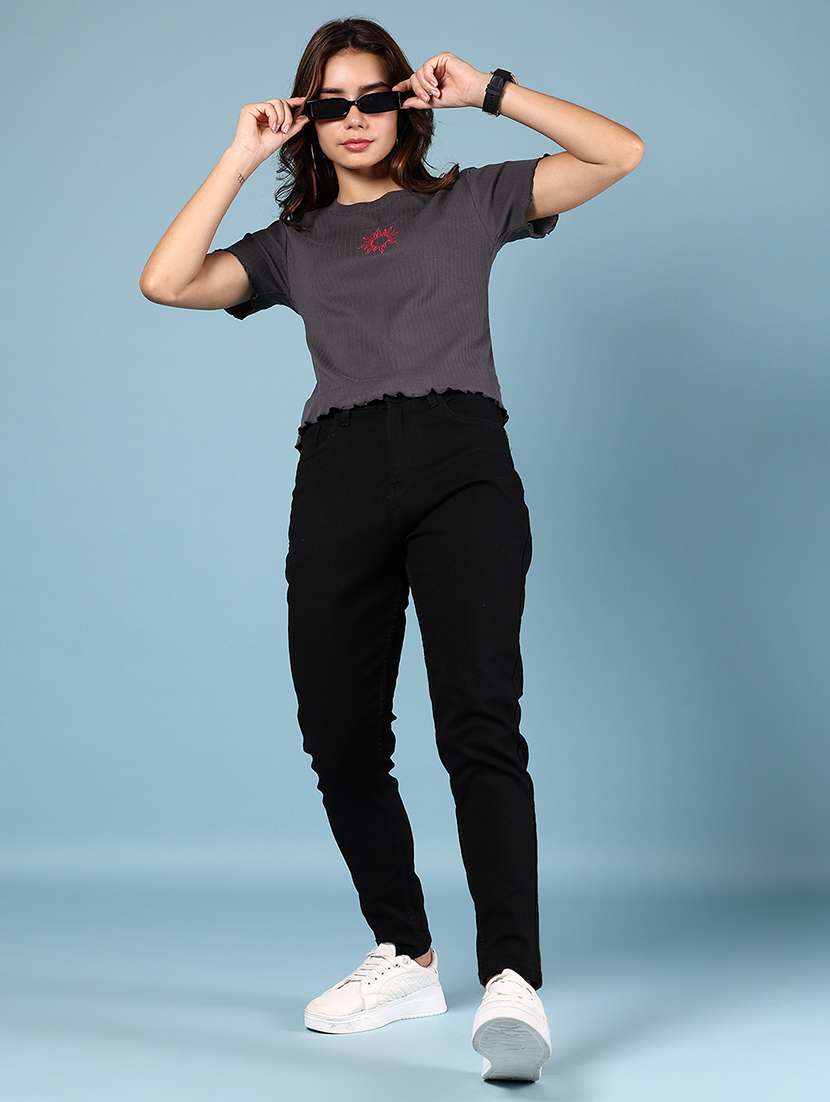 women self designed short sleeve regular fit top  - 21873958 -  Standard Image - 4