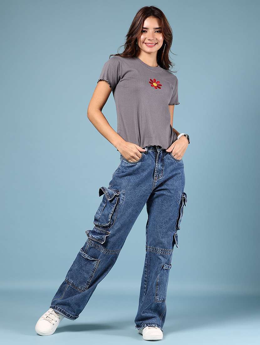 women solid short sleeve regular fit top   - 21873959 -  Standard Image - 4