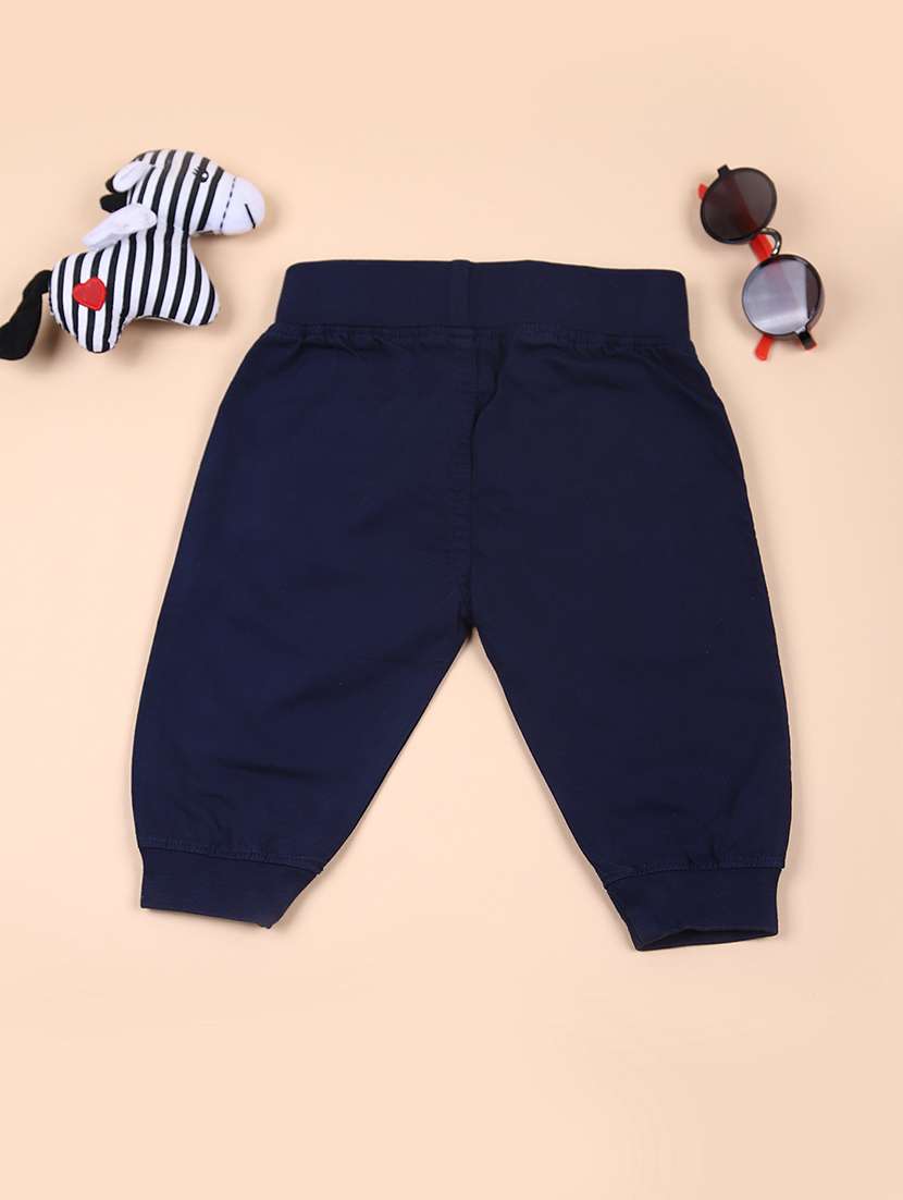 kids navy blue solid mid rise jogger - 21873987 -  Standard Image - 1
