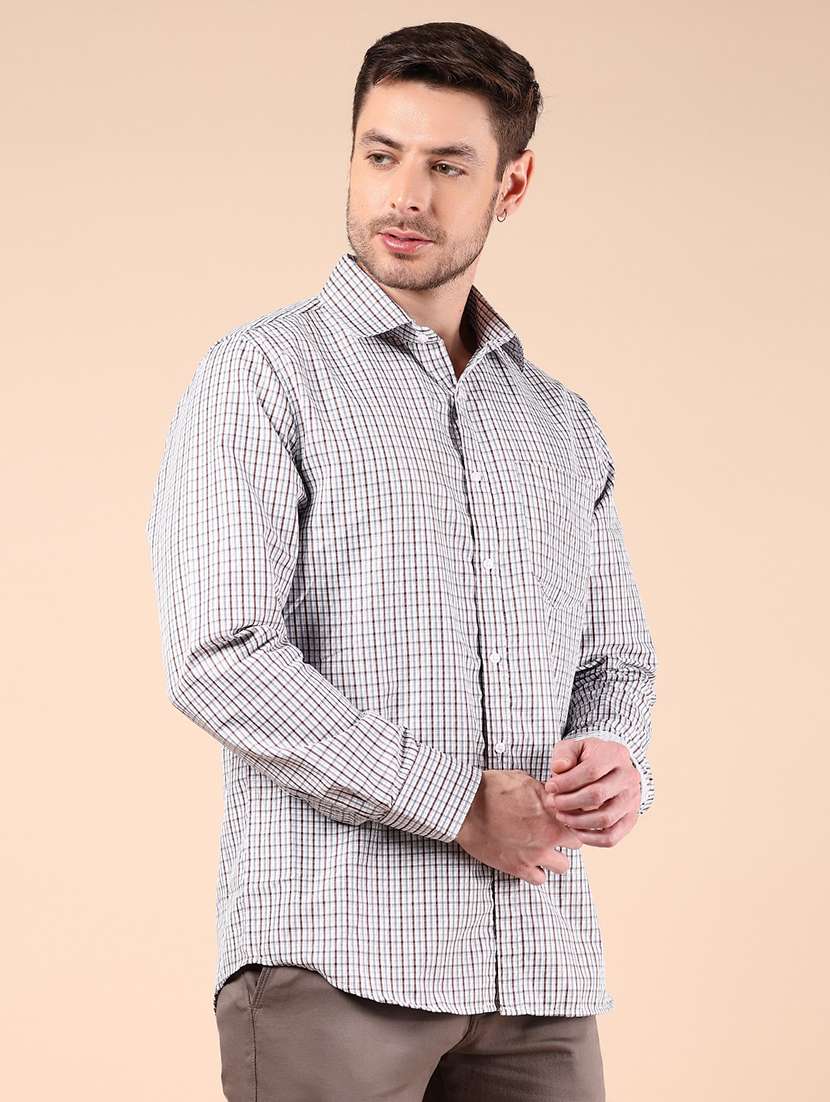 men checkered long sleeve formal shirt - 21873991 -  Standard Image - 1