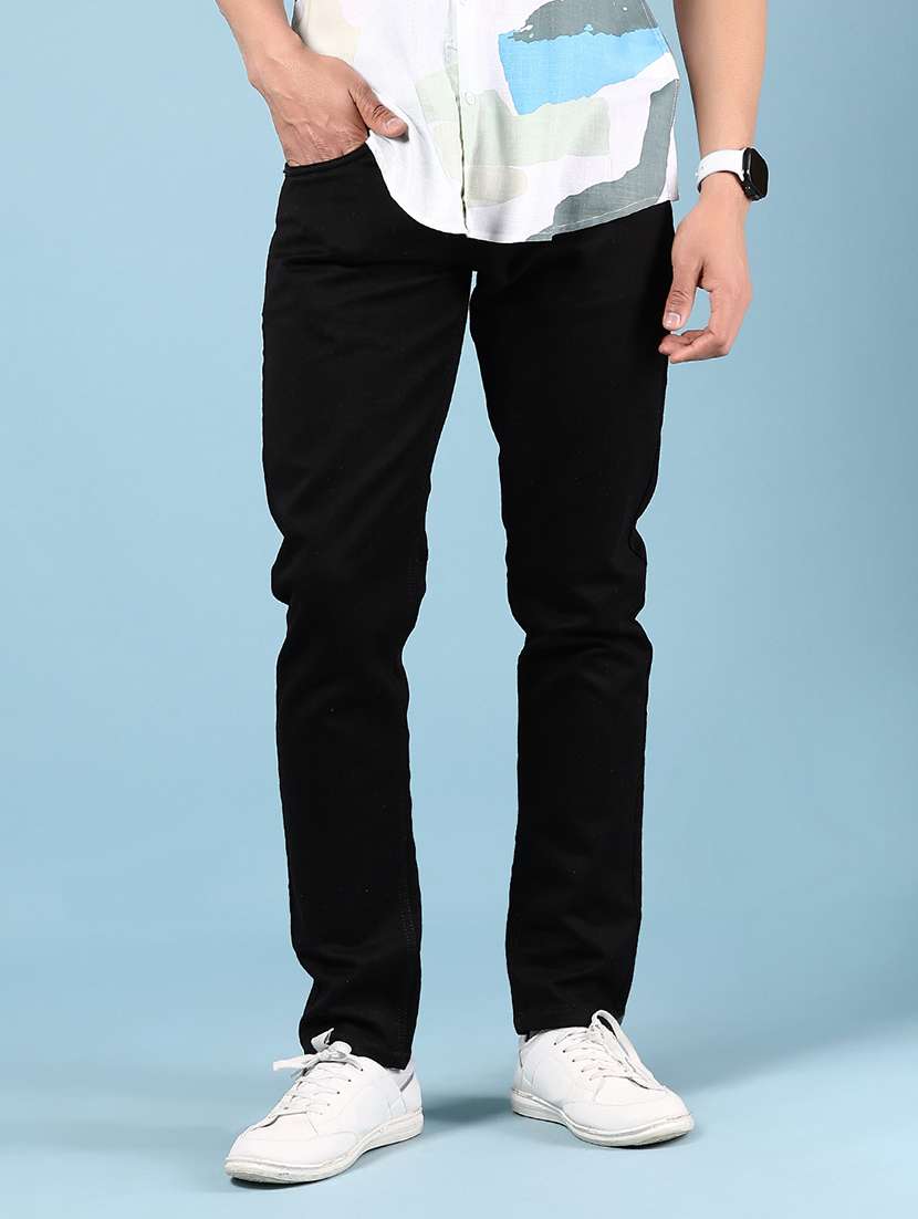 men solid mid rise slim fit jean - 21874001 - Standard Image - 1