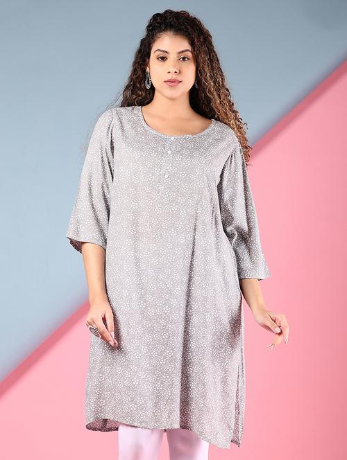 women printed mandarin neck straight kurta - 21874013 -  Standard Image - 0