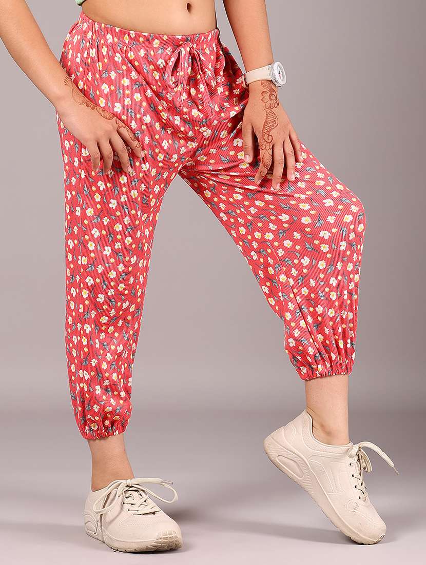 girls red cotton harem trouser - 21874025 -  Standard Image - 1
