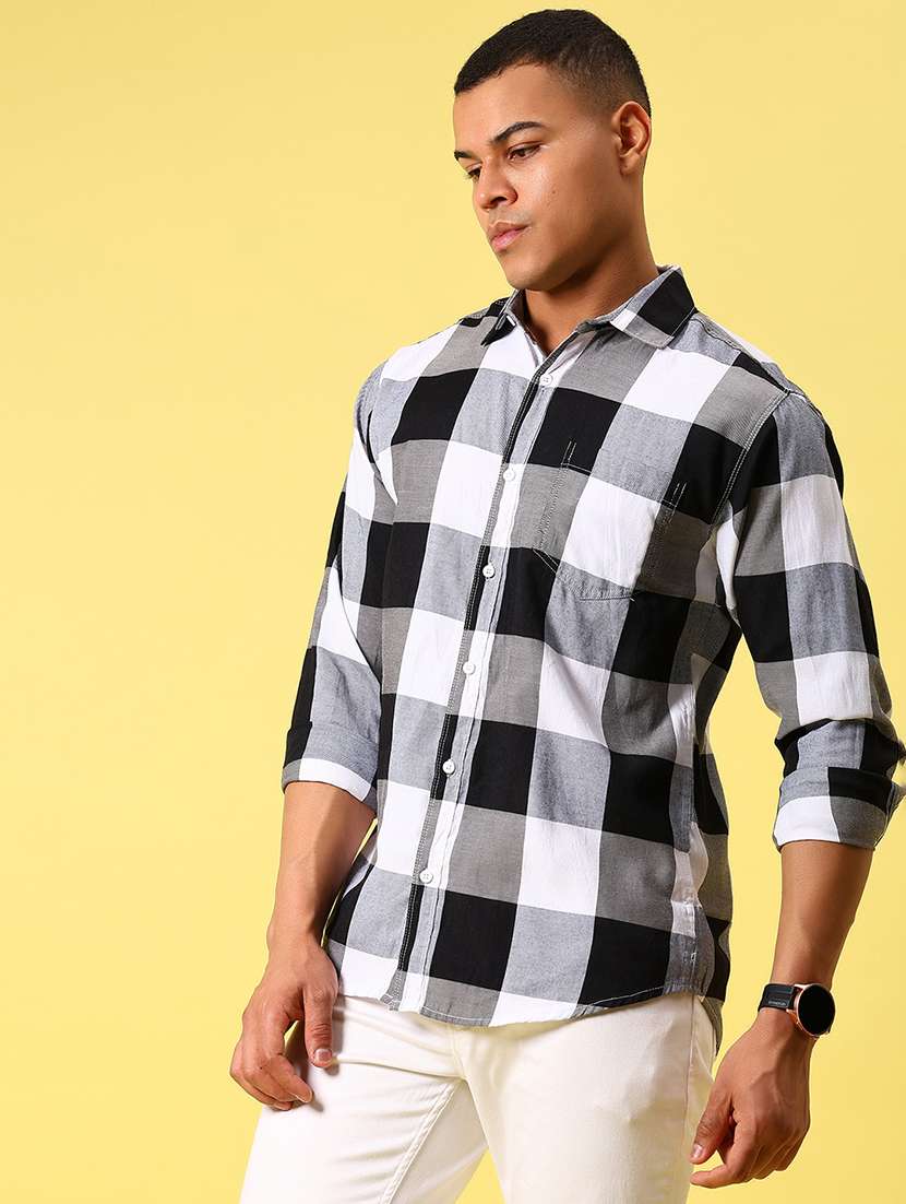 men checkered long sleeve regular fit casual shirt - 21874045 -  Standard Image - 1