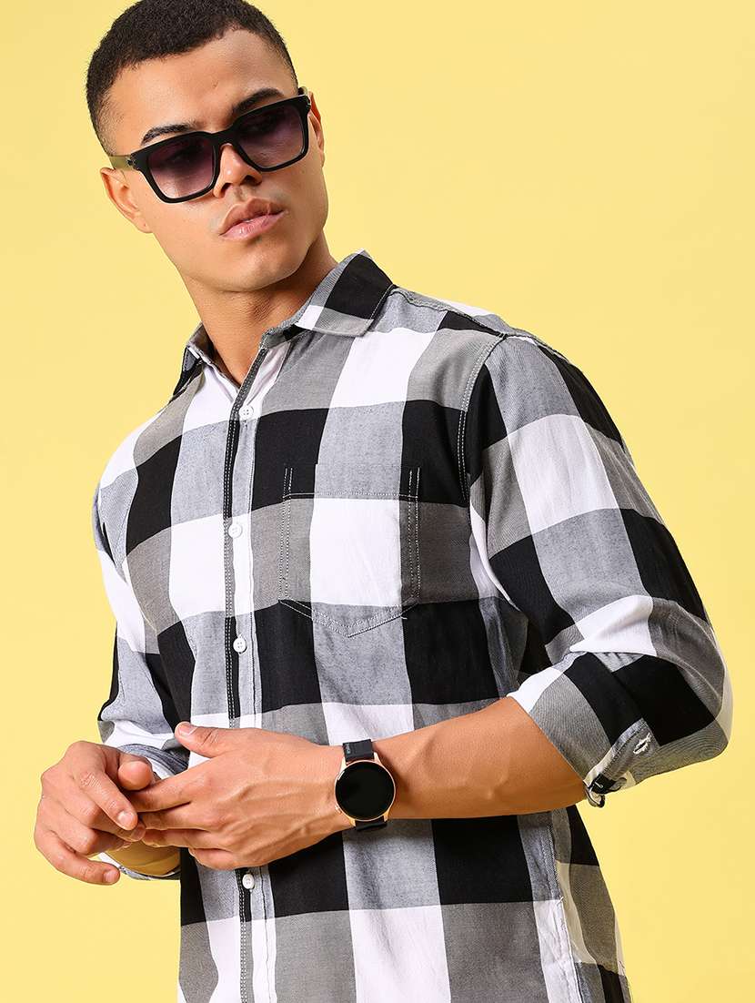 men checkered long sleeve regular fit casual shirt - 21874045 -  Standard Image - 4