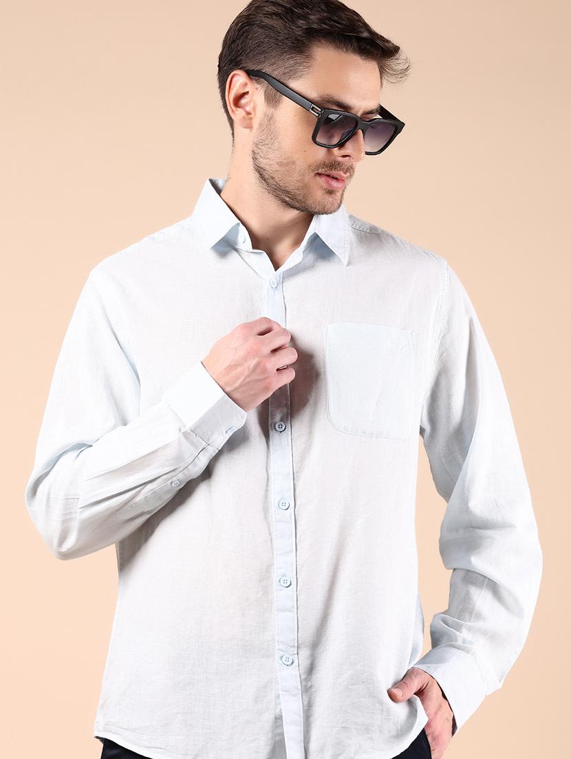 men solid long sleeve regular fit casual shirt - 21874048 - Zoom Image - 0