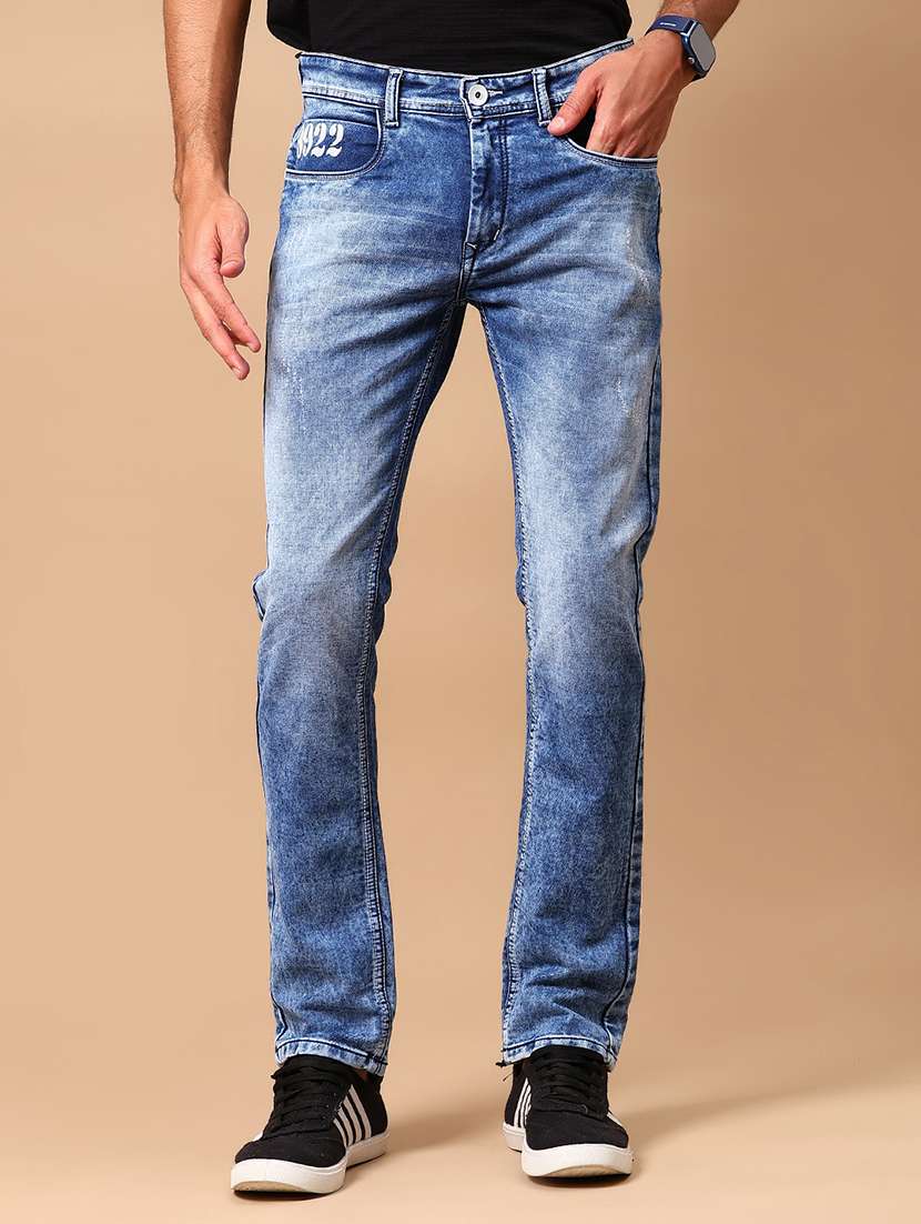 men washed mid rise full length jeans - 21874056 -  Standard Image - 1