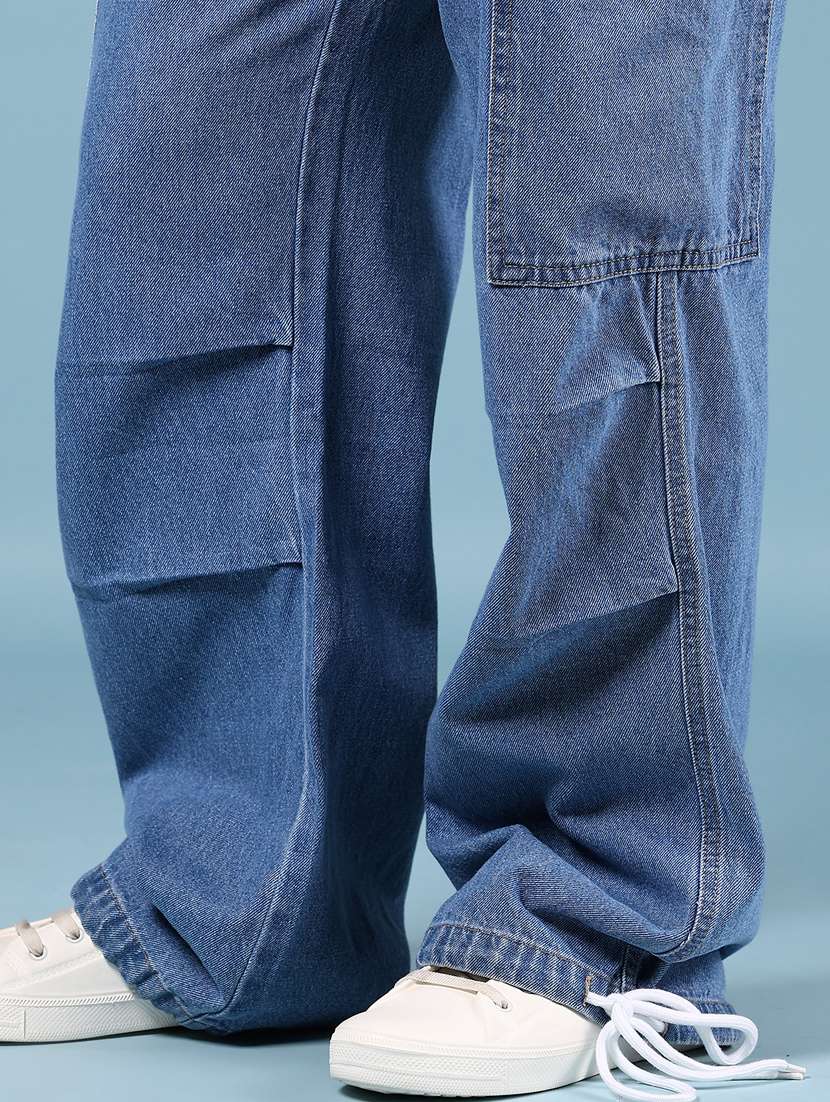 women solid mid rise baggy cargo - 21874061 -  Standard Image - 4