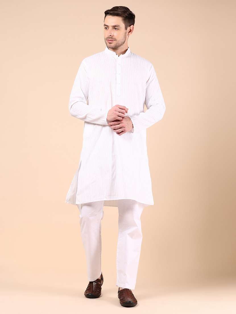 men solid long sleeve kurta and pyjama set - 21874063 -  Standard Image - 1
