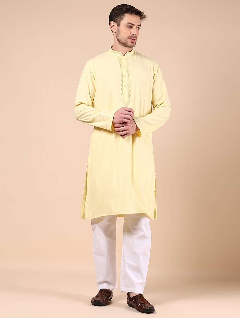men solid long sleeve kurta and pyjama set - 21874076 -  Standard Image - 1