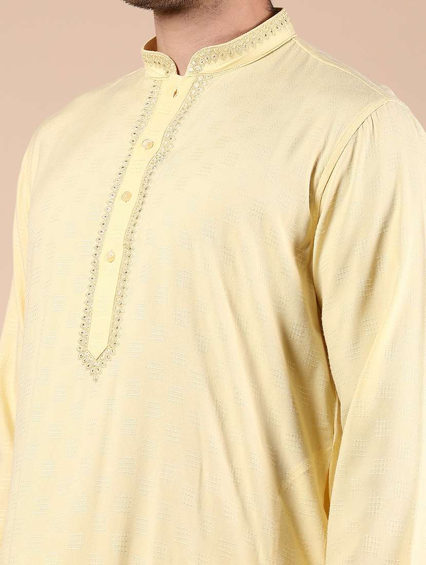 men solid long sleeve kurta and pyjama set - 21874076 -  Standard Image - 4