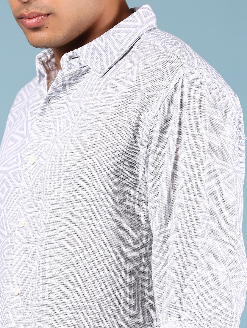 men printed long sleeve regular fit casual shirt - 21874083 - Standard Image - 4