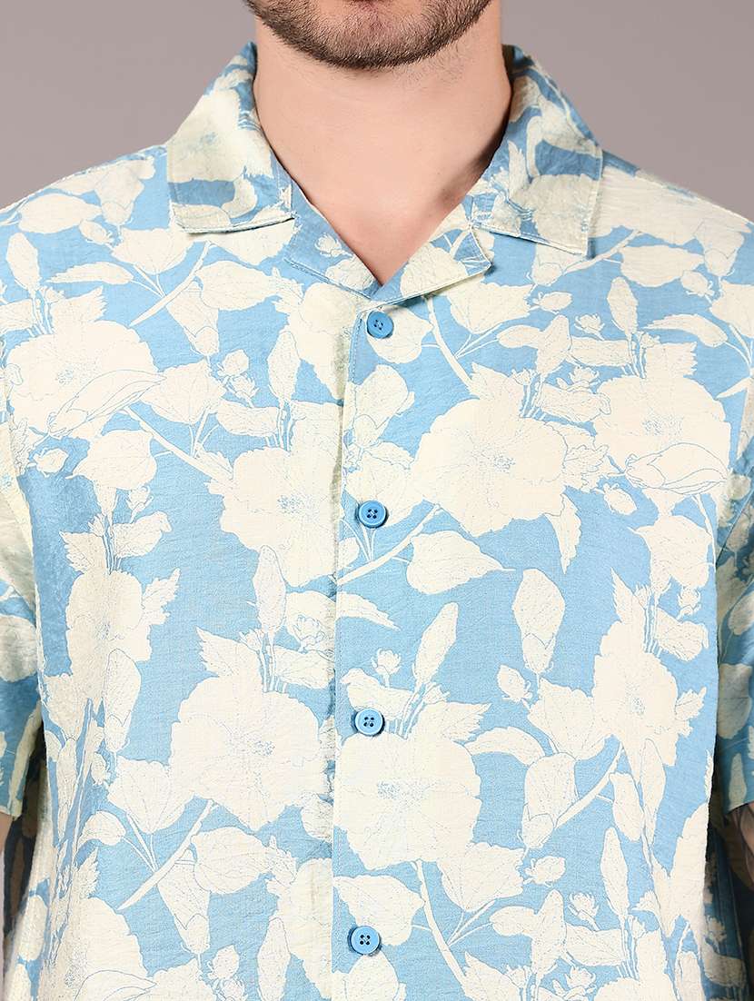 men printed cuban collaerd short sleeve shirt - 21874087 -  Standard Image - 4