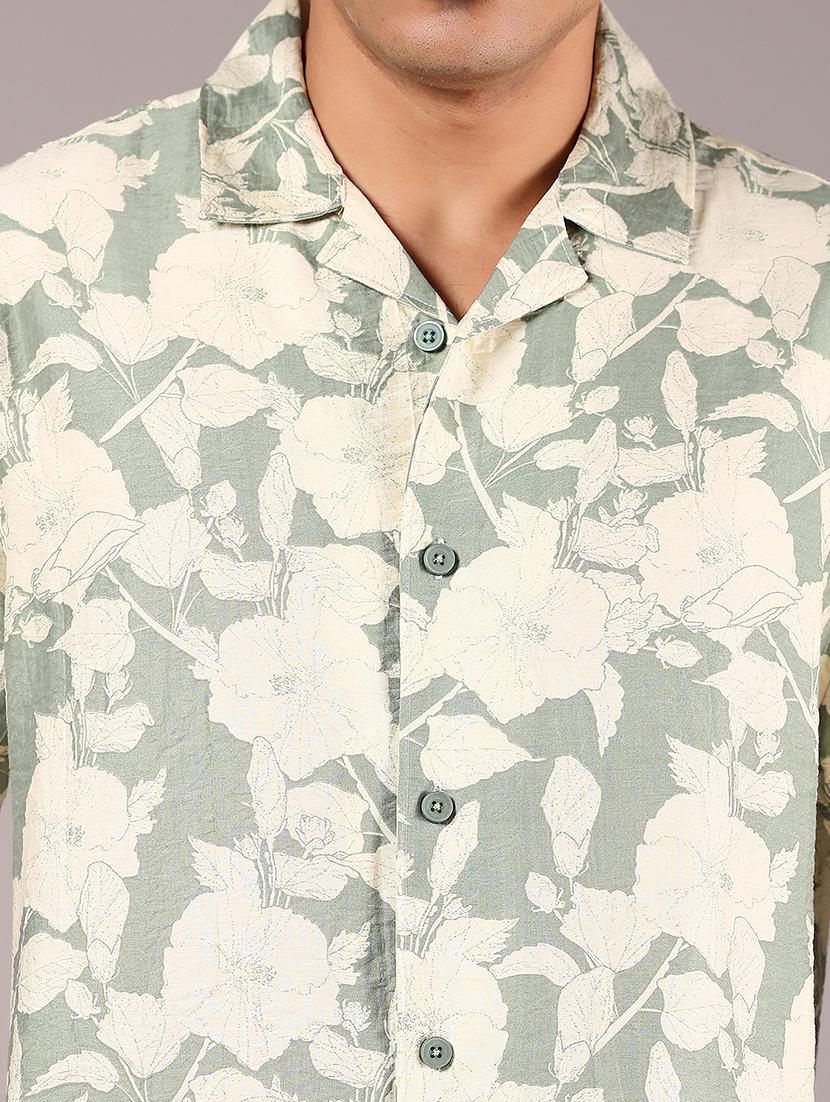 men printed cuban collaerd short sleeve shirt - 21874088 - Standard Image - 4