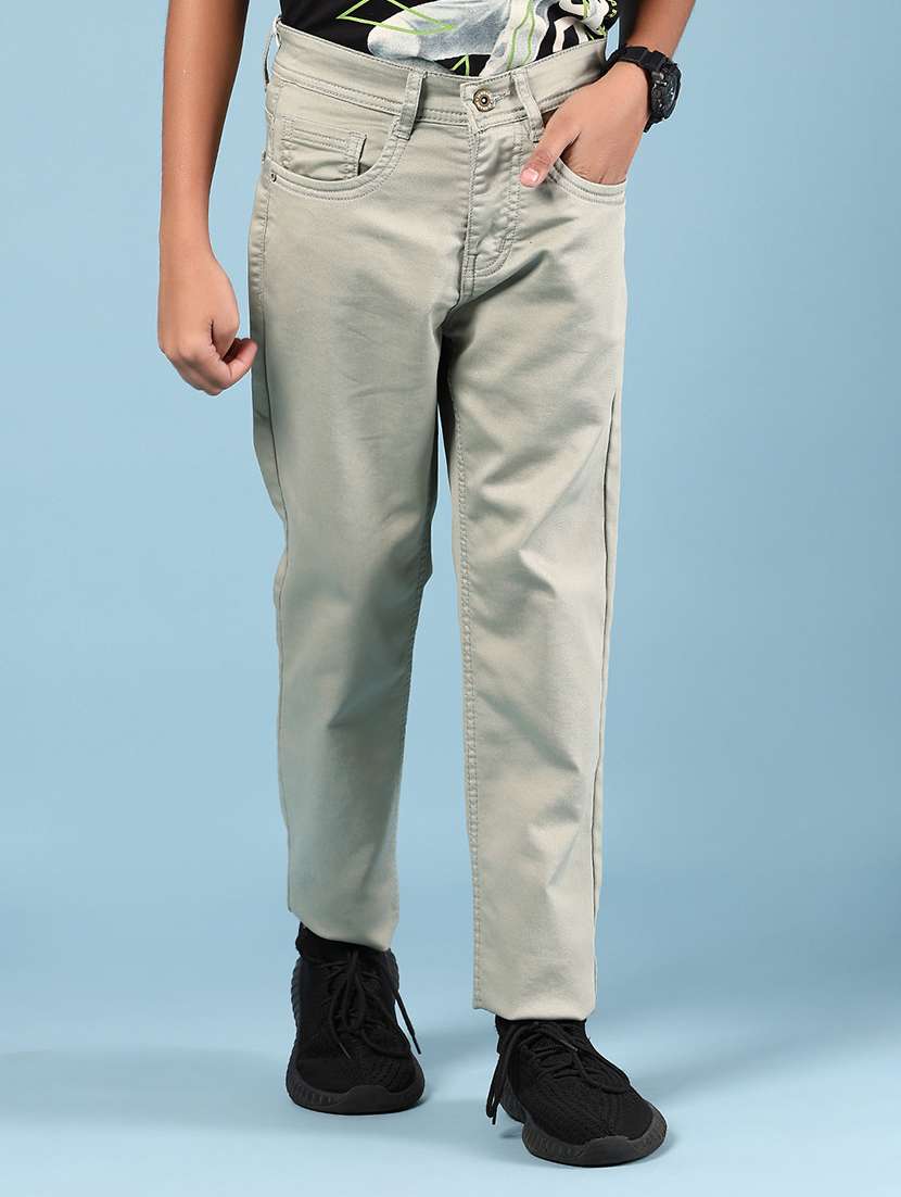 boys solid mid rise straight fit jeans - 21874147 -  Standard Image - 1