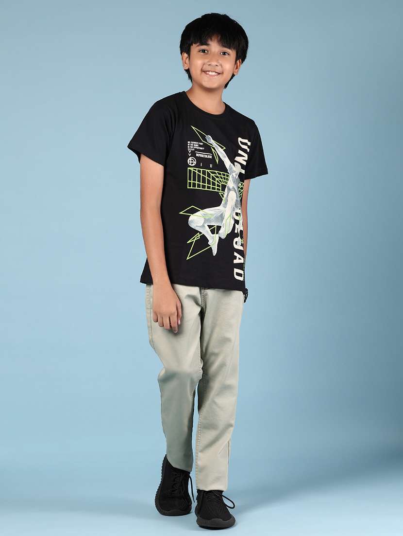 boys solid mid rise straight fit jeans - 21874147 -  Standard Image - 6