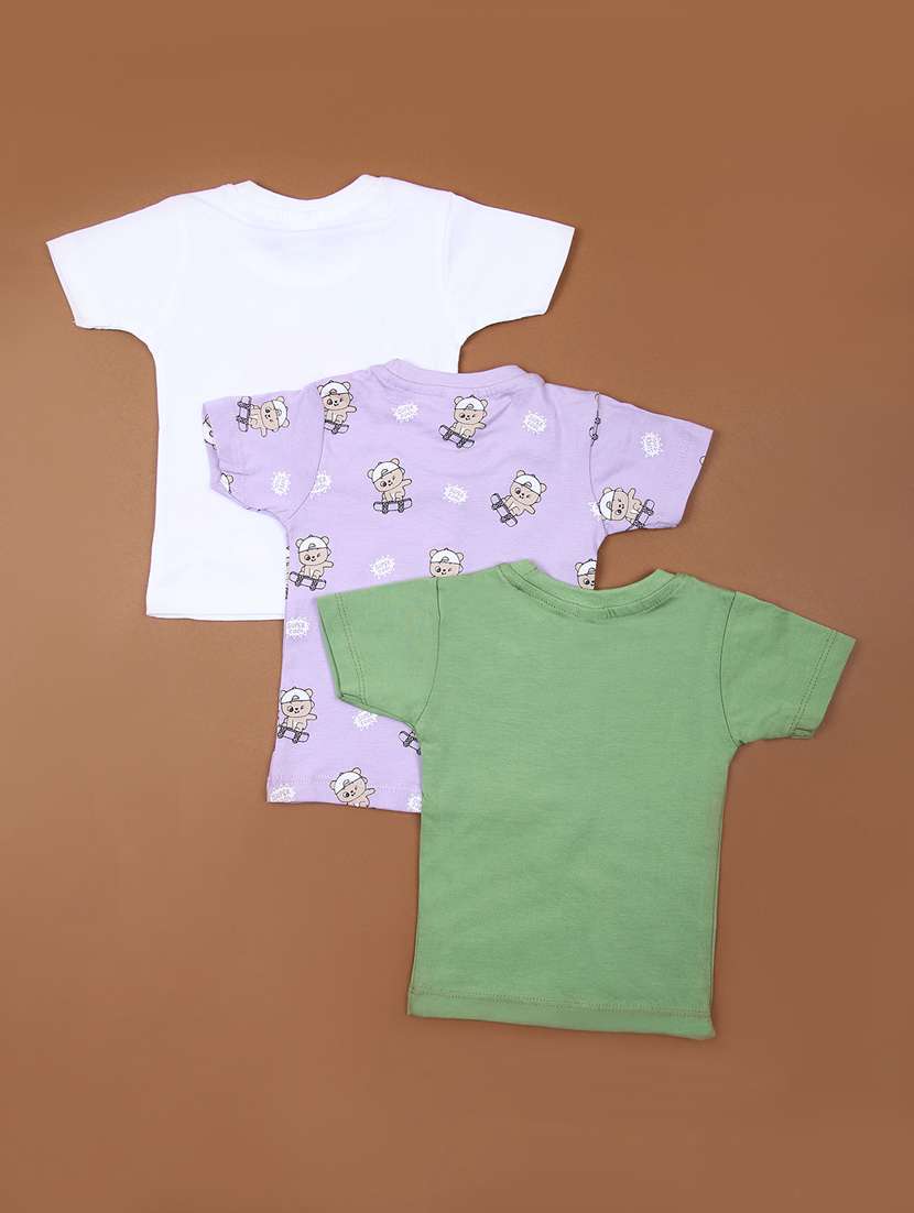 kids pack of 3 printed round neck t-shirt - 21874153 - Standard Image - 1